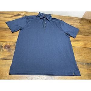 Rafter C Men's Polo Shirt Medium Short Sleeves Pearl Snap Blue